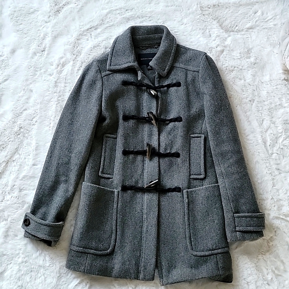 Banana Republic Toggle Coat Gray Wool XS